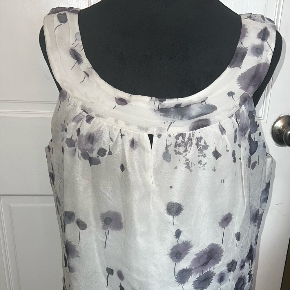 Abstract sleeveless blouse